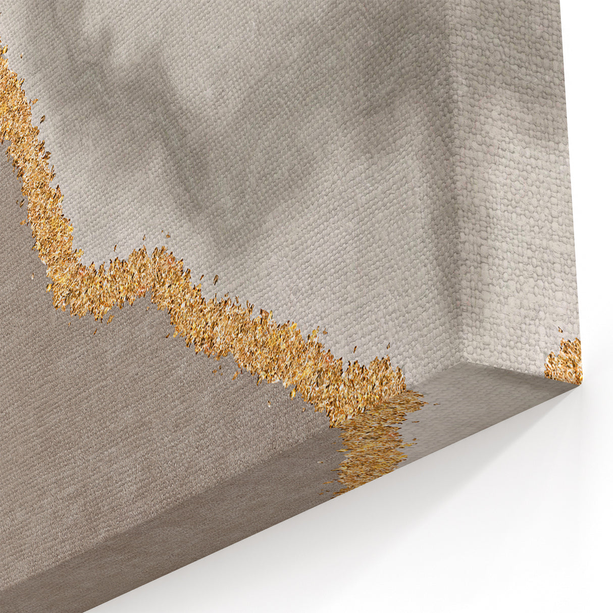 Elegant Abstract Strokes and Lines Art in Beige, Grey, and Gold Canvas