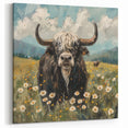 Charming Highland Cow Art - Vibrant Bison Canvas for Rustic Decor