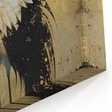 Elegant Crane Wall Art - Majestic Crane on Golden Background Canvas