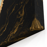 Abstract Strokes and Lines Art in Black, Green, and Gold Canvas