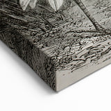 Vintage Crane Wall Art - Classic Engraving of Crane and Bird Canvas