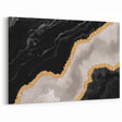 Elegant Abstract Strokes and Lines Art in Black, Grey, and Gold Canvas