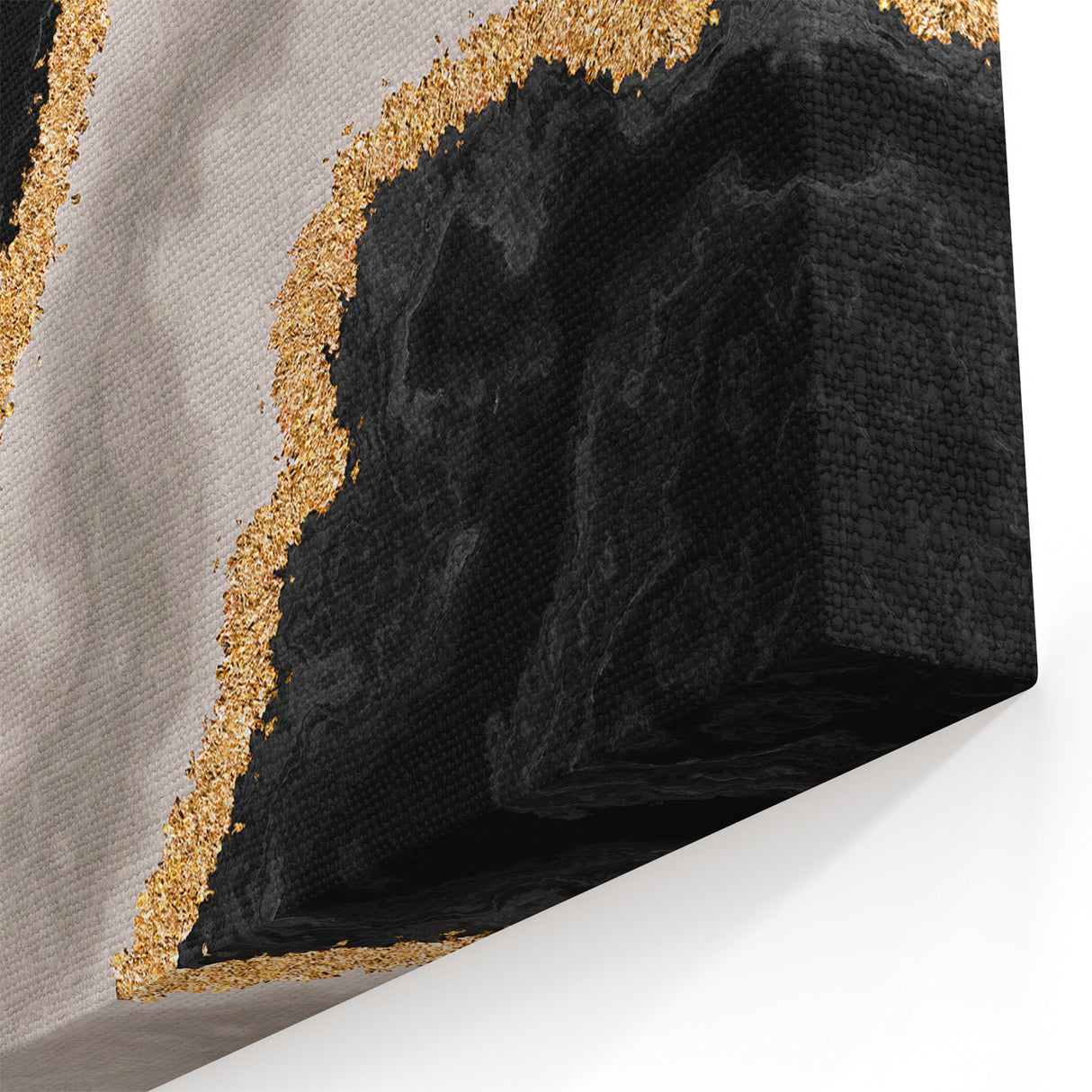 Elegant Abstract Strokes and Lines Art in Black, Grey, and Gold Canvas