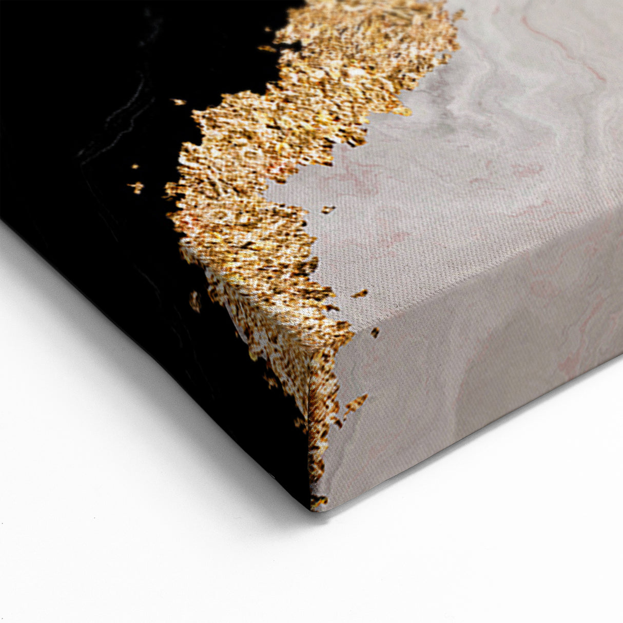 Elegant Abstract Strokes and Lines Art in Black, Grey, and Gold Canvas