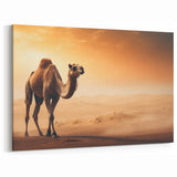 Serene Camel Wall Art - Golden Desert Camel Canvas & Framed Prints