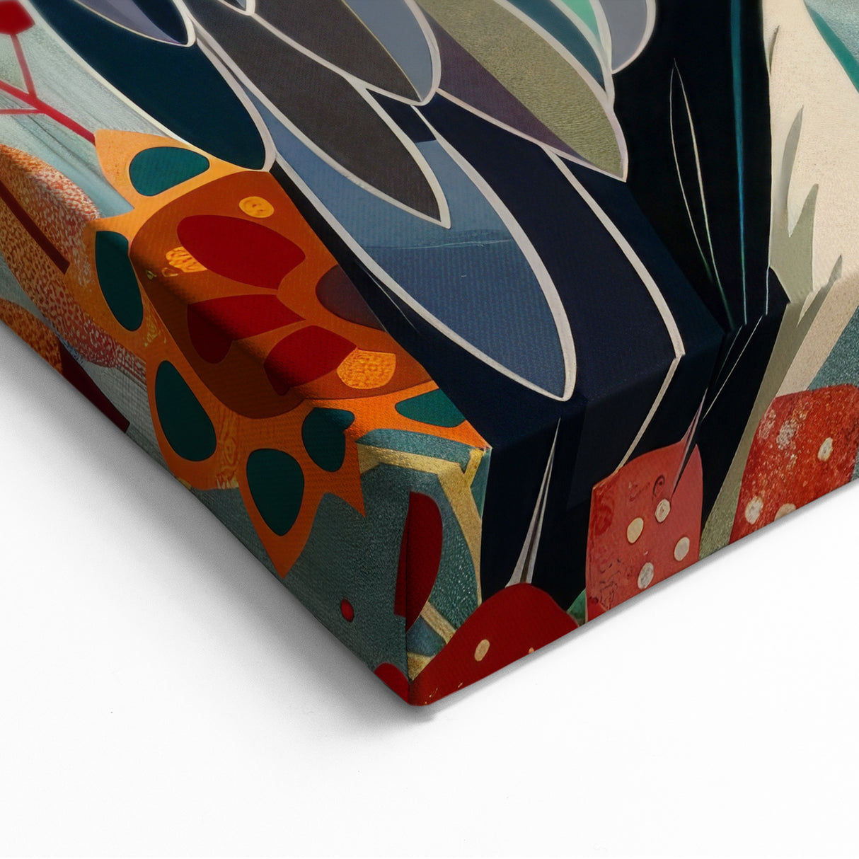 Vibrant Crane Wall Art - Colorful Crane in Floral Wonderland Canvas