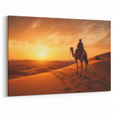 Sunset Camel Wall Art - Majestic Desert Journey Camel Canvas Print
