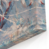 Serene Abstract Splatter Canvas Art - Soothing Blue Waves