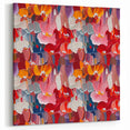Vibrant Floral Abstract Canvas Art - Colorful Flower Splatter