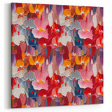 Vibrant Floral Abstract Canvas Art - Colorful Flower Splatter