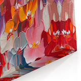 Vibrant Floral Abstract Canvas Art - Colorful Flower Splatter