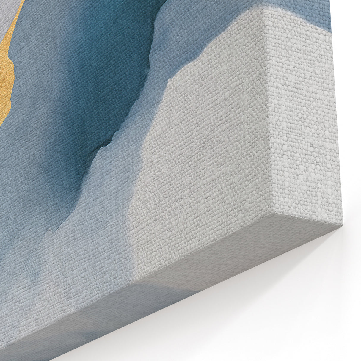 Abstract Strokes and Lines Art in Blue, White, and Gold Canvas
