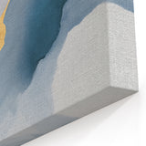 Abstract Strokes and Lines Art in Blue, White, and Gold Canvas