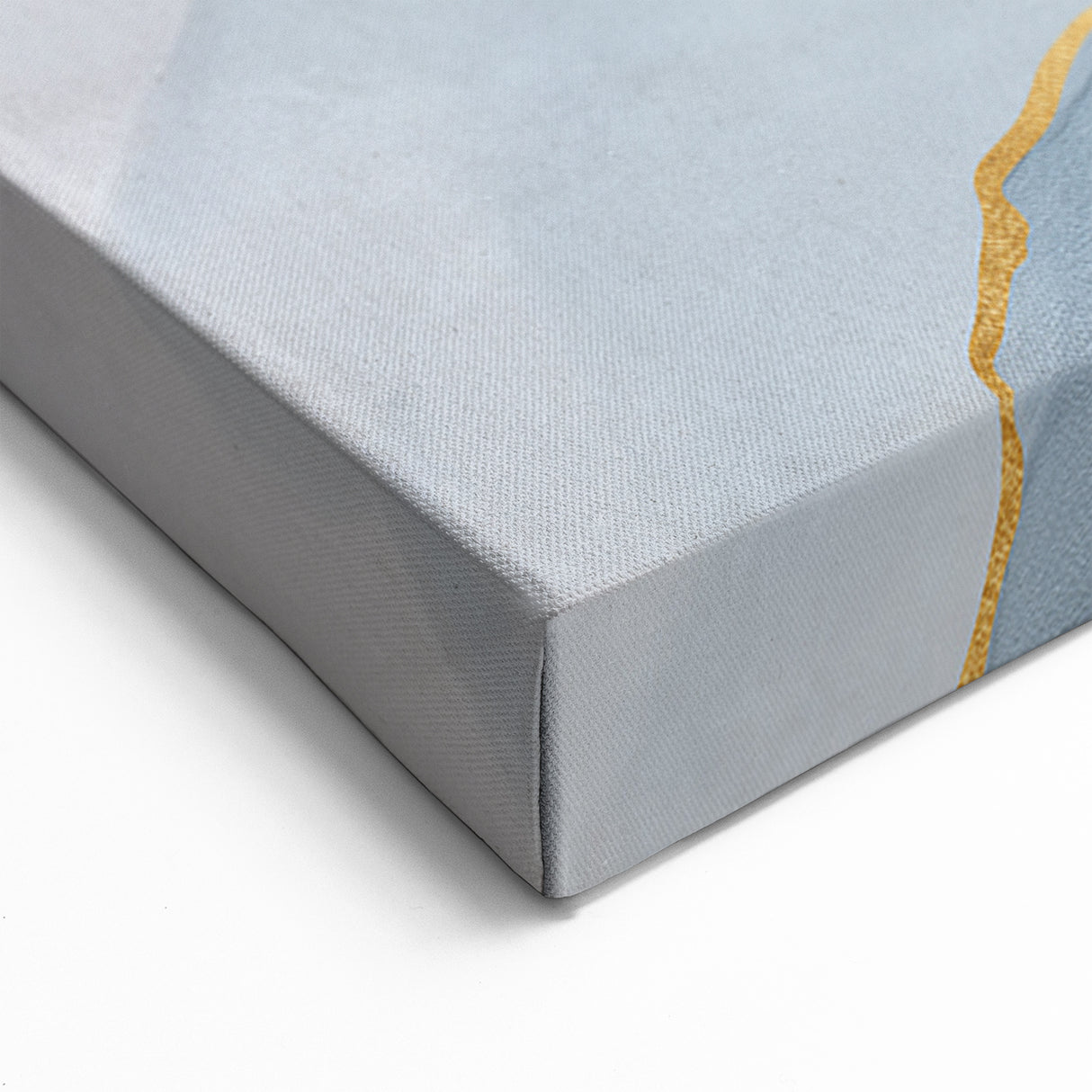 Abstract Strokes and Lines Art in Blue, White, and Gold Canvas