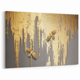 Golden Birds Abstract Art on Canvas
