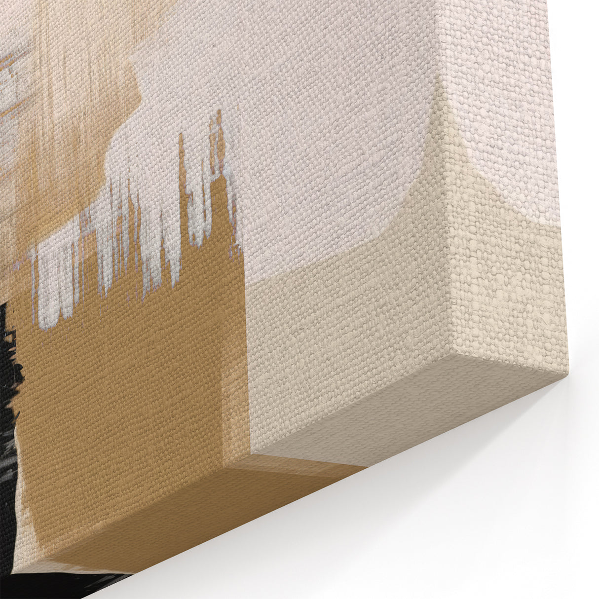 Earthy Tones Abstract Brush Strokes - Contemporary Line Art Canvas
