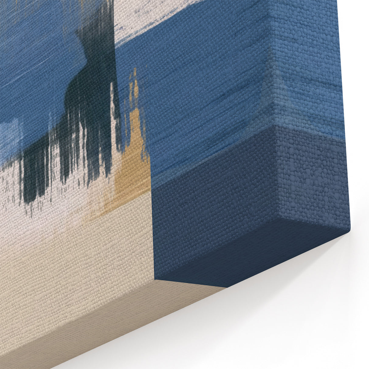 Elegant Blue and Beige Abstract Strokes and Lines Art