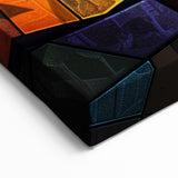 Abstract Donkey Wall Art - Vibrant Stained Glass Style Canvas Print