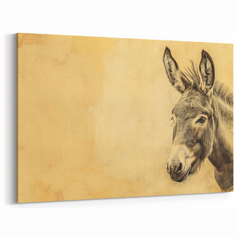 Elegant Donkey Sketch Art - Minimalist Farmhouse Wall Decor