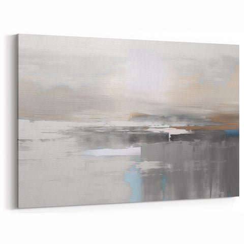 Serene Grey and Beige Abstract Strokes and Lines Art