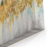 Abstract Brush Strokes Art - Modern Gold and Green Canvas Print