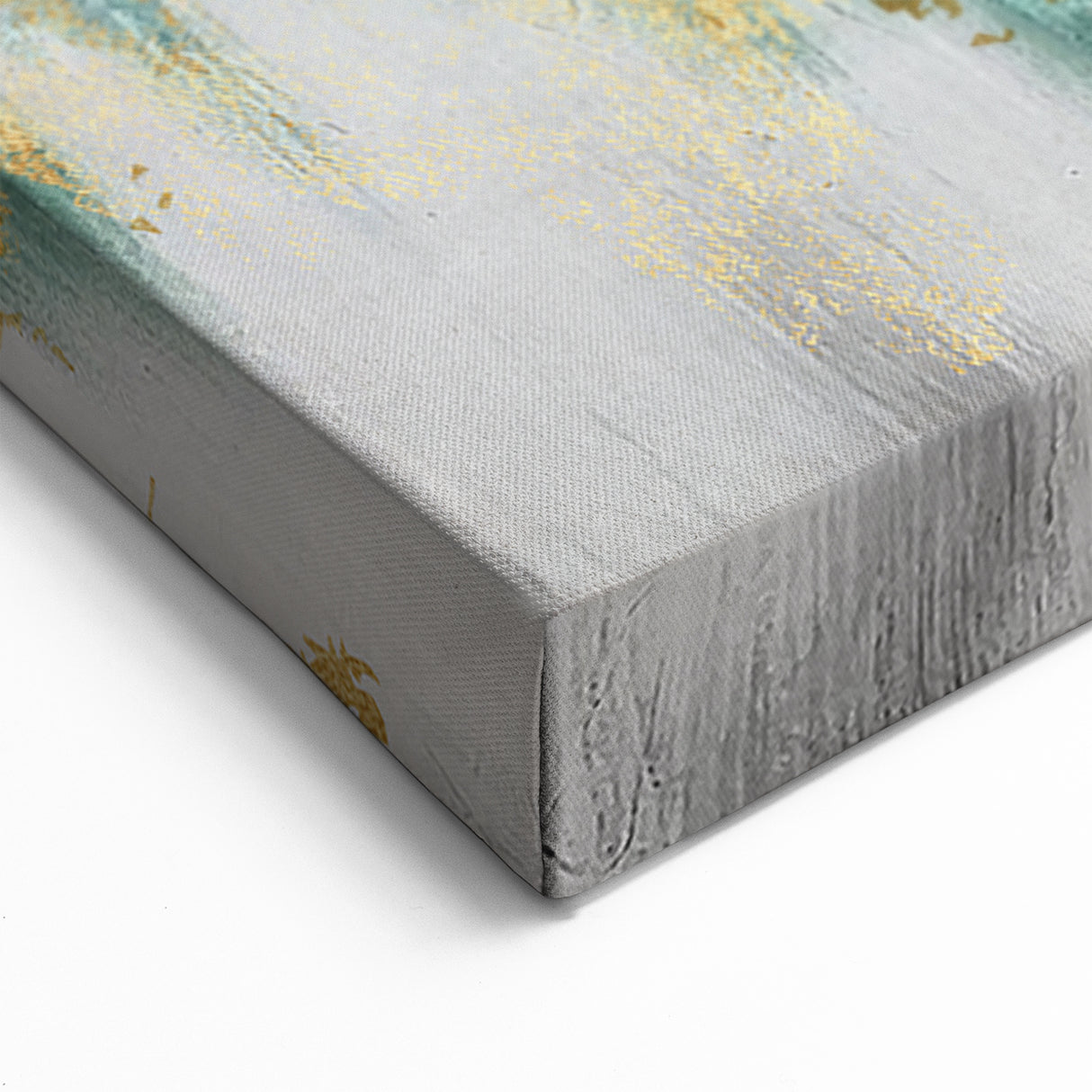 Abstract Brush Strokes Art - Modern Gold and Green Canvas Print