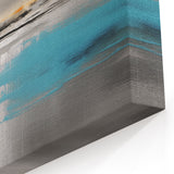 Vivid Turquoise and Orange Abstract Strokes and Lines Art