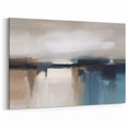 Serene Blue and Beige Abstract Strokes and Lines Art