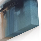 Serene Blue and Beige Abstract Strokes and Lines Art