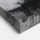 Abstract Dolphin Wall Art - Black and White Marine Life Canvas Print