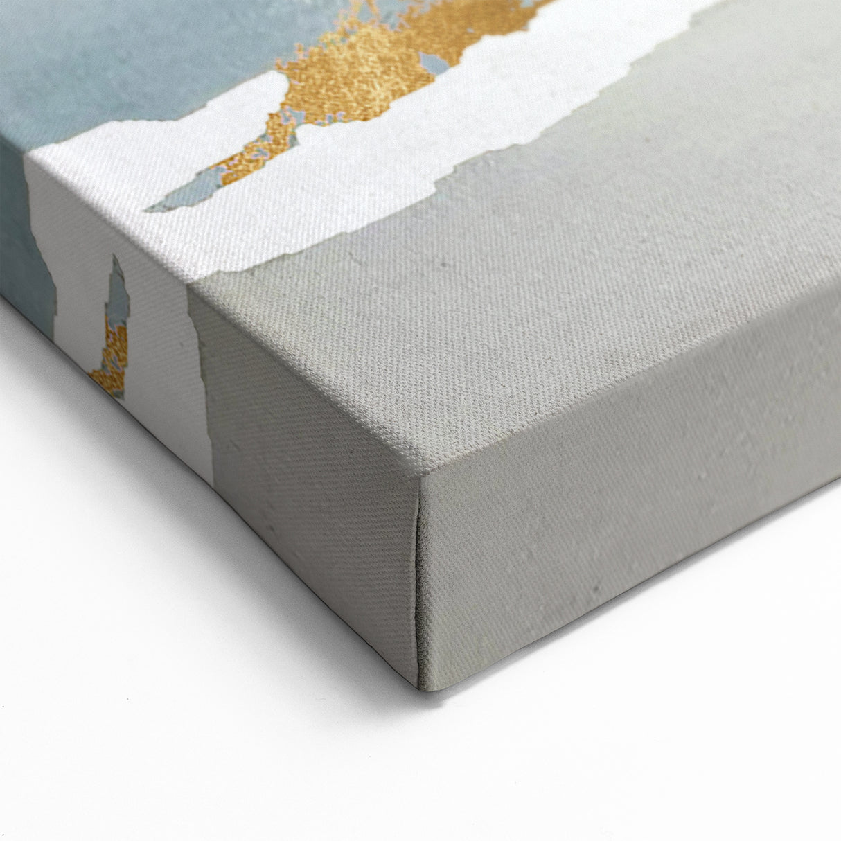 Modern Abstract Line Art - Blue and Gold Brush Strokes Canvas Print