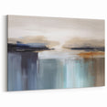 Calm Blue and Beige Abstract Strokes and Lines Art