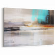 Vibrant Turquoise and Orange Abstract Strokes and Lines Art