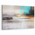 Vibrant Turquoise and Orange Abstract Strokes and Lines Art