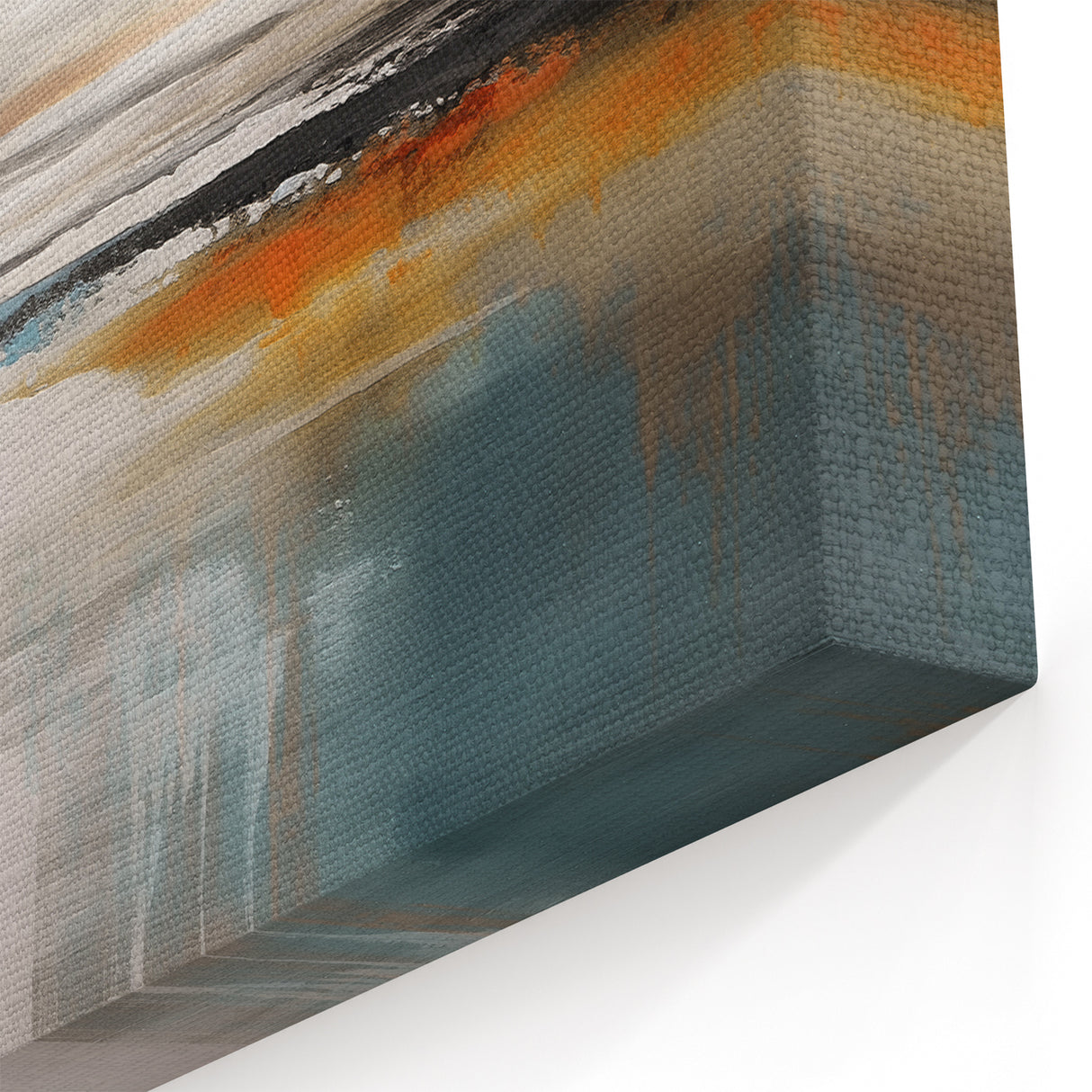 Dynamic Turquoise and Orange Abstract Strokes and Lines Art