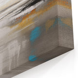 Elegant Turquoise and Orange Abstract Strokes and Lines Art