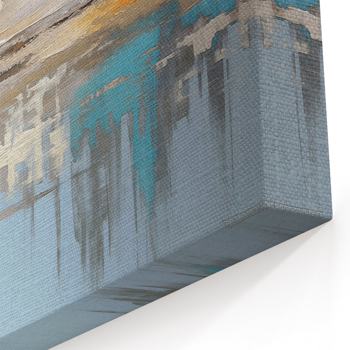 Serene Turquoise and Orange Abstract Strokes and Lines Art