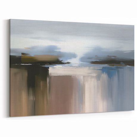 Soothing Blue and Beige Abstract Strokes and Lines Art