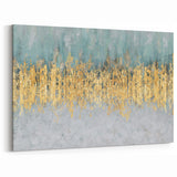 Gold and Teal Abstract Art - Modern Brush Strokes Canvas Print