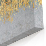 Gold and Teal Abstract Art - Modern Brush Strokes Canvas Print