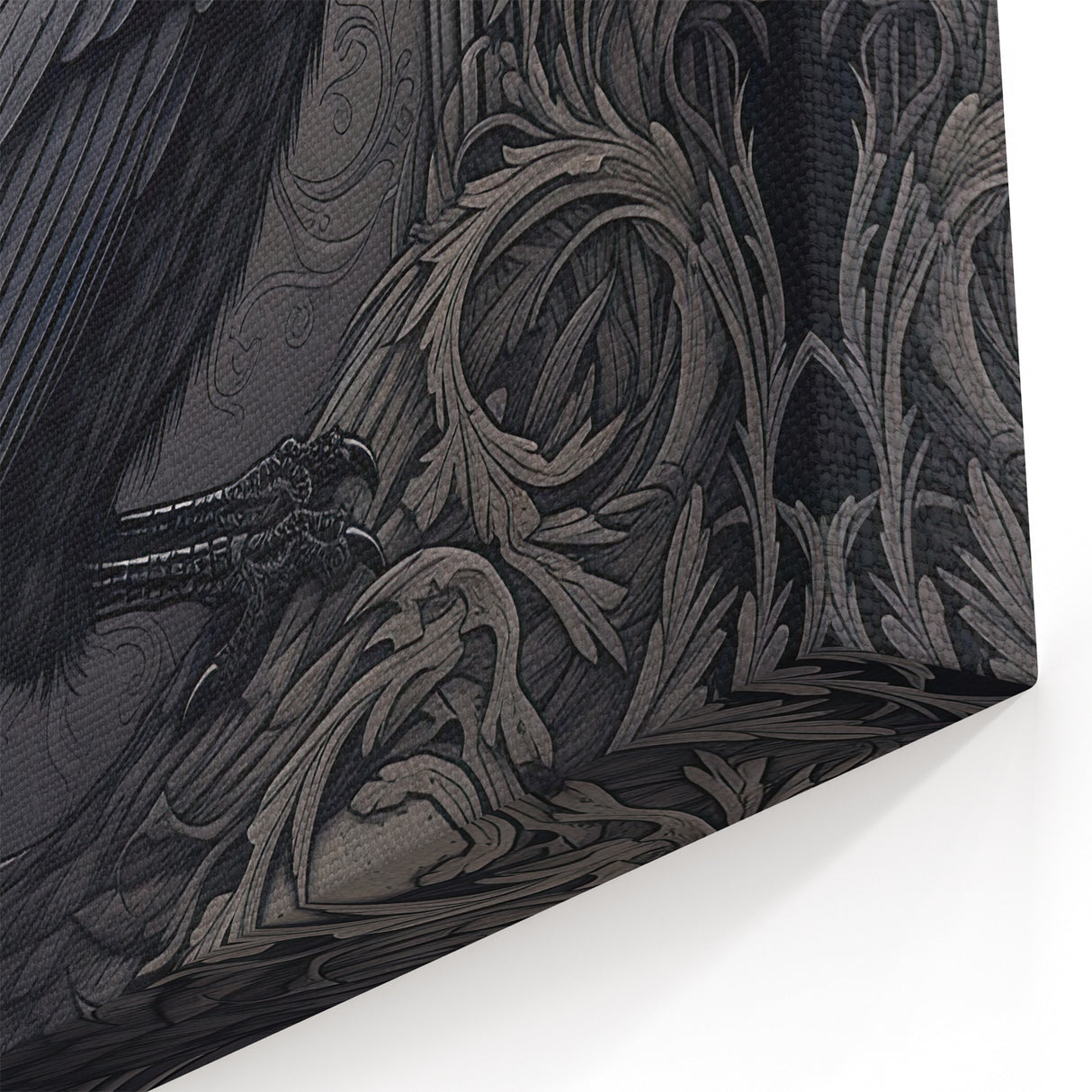 Majestic Raven Wall Art - Gothic Raven Print in Elegant Frame