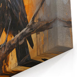 Fiery Raven Wall Art - Bold Crow Print with Sunset Glow