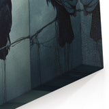 Gothic Raven Triptych - Mysterious Crow Wall Art in Dark Tones