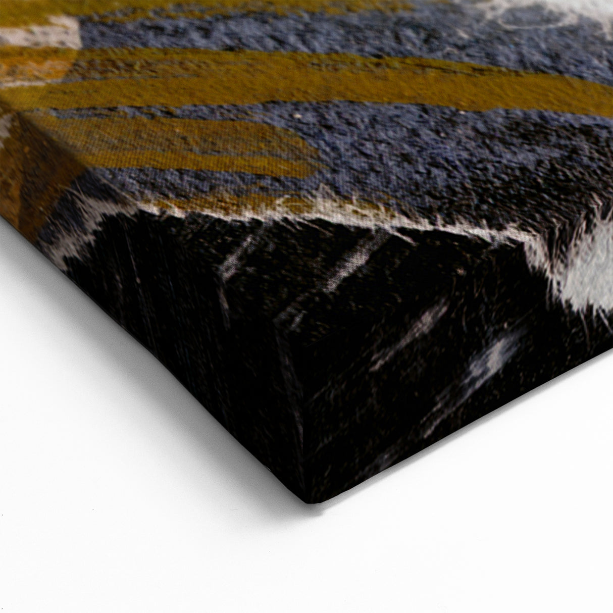 Abstract Brush Strokes and Lines Art - Modern Teal and Gold Canvas Print