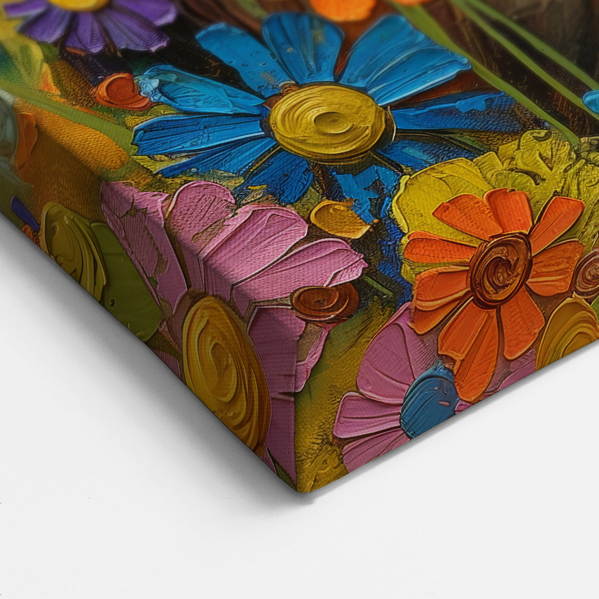 Floral Raven Art - Playful Crow Painting in Blooming Garden