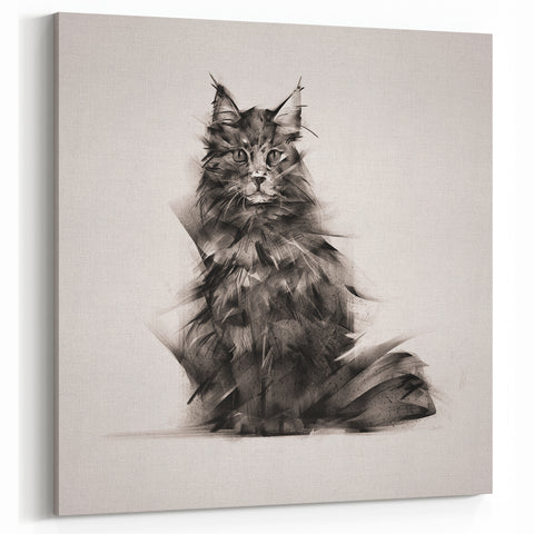 Cute Cat Wall Art - Cat Print - Framed Cat Canvas Decor - Cat Art Print