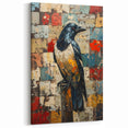 Abstract Raven Art - Rustic Crow Painting with Rich Textures