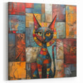 Vibrant Cat Wall Art - Cat Canvas Print - Colorful Cat Decor - Cat Art