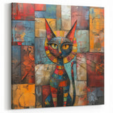 Vibrant Cat Wall Art - Cat Canvas Print - Colorful Cat Decor - Cat Art