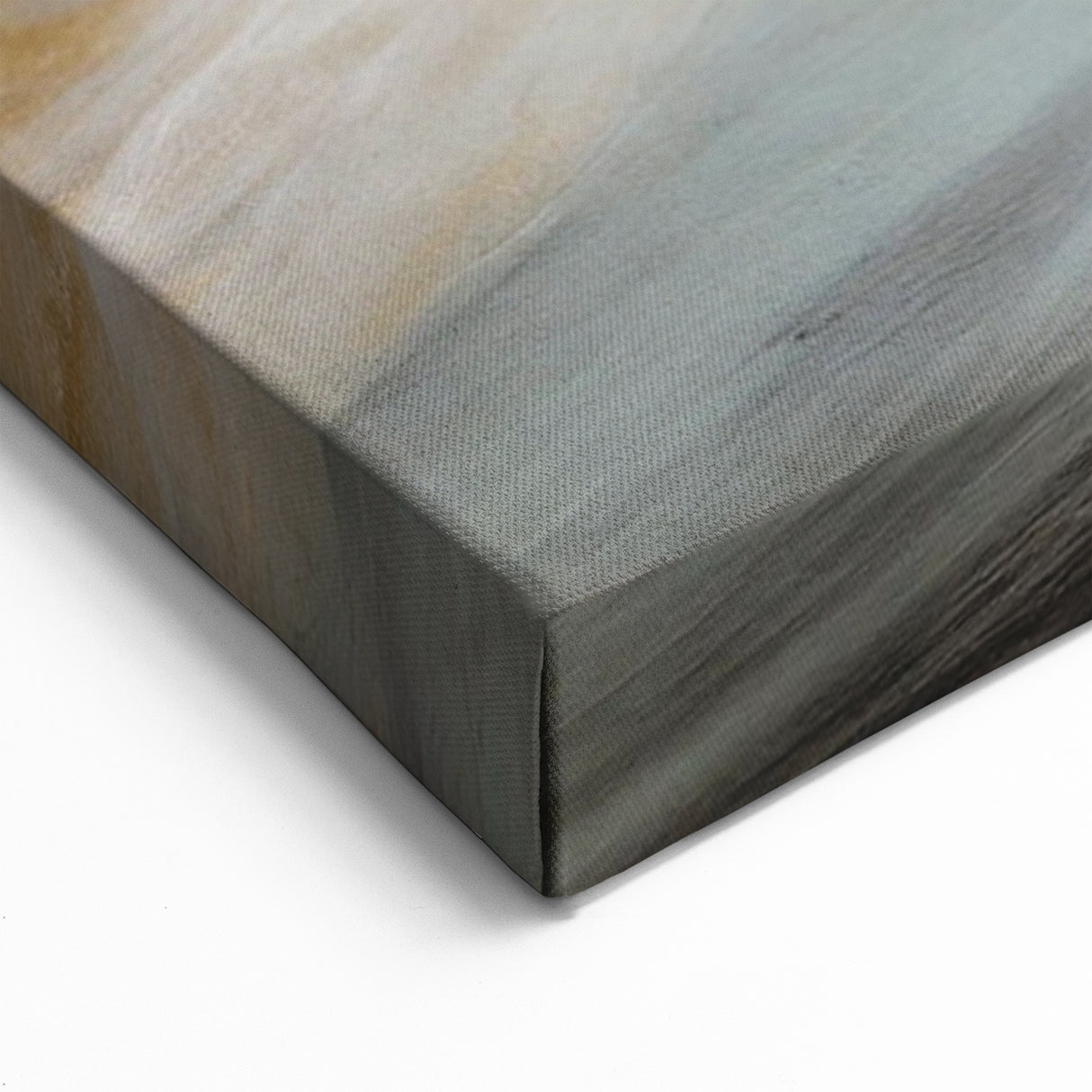 Modern Landscape Abstract | Dynamic Gold and Blue Swirl Canvas Art